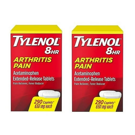 Tylenol Arthritis Pain Acetaminophen 650 mg 290 Caplets - 2 Pack