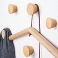 thumbnail image 1 of Crochets Muraux en Bois, 5 Pcs Crochets Ronds pour Manteaux, 1 of 5
