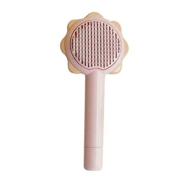 Cepillo de Pelo de Perro Manja de Masaje Amigable con la Piel un Clic para Limpiar la Pérdida de Pelo de Mascota, Acero Inoxidable 200x90x50Mm para Gatos Perros para Reducir el Derramamiento Mejorar L