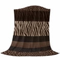 thumbnail image 6 of Animal Print Blanket Soft Cozy Warm Throw Blanket for Couch, Plush Fuzzy Flannel Fleece Blankets for Sofa, Abstract Leopard Zebra Skin Texture Brown Bed Blankets Lightweight Gifts for Women, 50"x60", 6 of 9
