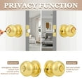 thumbnail image 5 of (8 Pack) knobelite Round Privacy Door Knob(Thumb Turn Lock on The Inside), Keyless Doorknobs Interior/Exterior Lockset,Privacy Knobs for Bedroom/Bathroom,Polished Brass Modern Design Door Hardware, 5 of 6