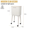 thumbnail image 2 of LibraMal 4 Gallon Trash Can with Wheels and Lid, Modern Narrow Garbage Can with Raised Legs, Space-Saving Rolling Dog-Proof Trash Bin for Bathroom, Kitchen, Bedroom, Office (1, White-1), 2 of 6