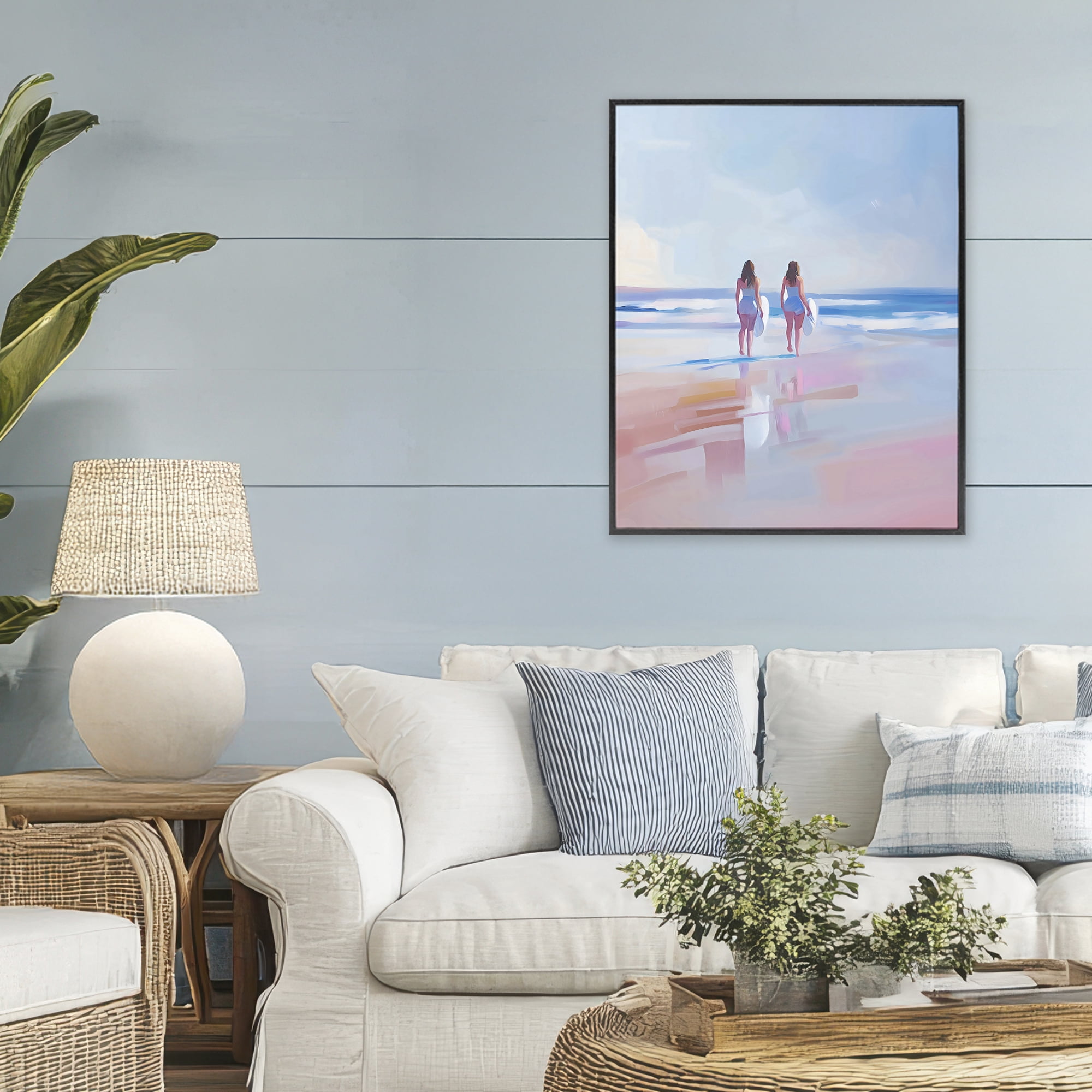 Stupell Industries Heading To Surf at Dawn Black Framed Giclee Art, design by The Prints Vibe
