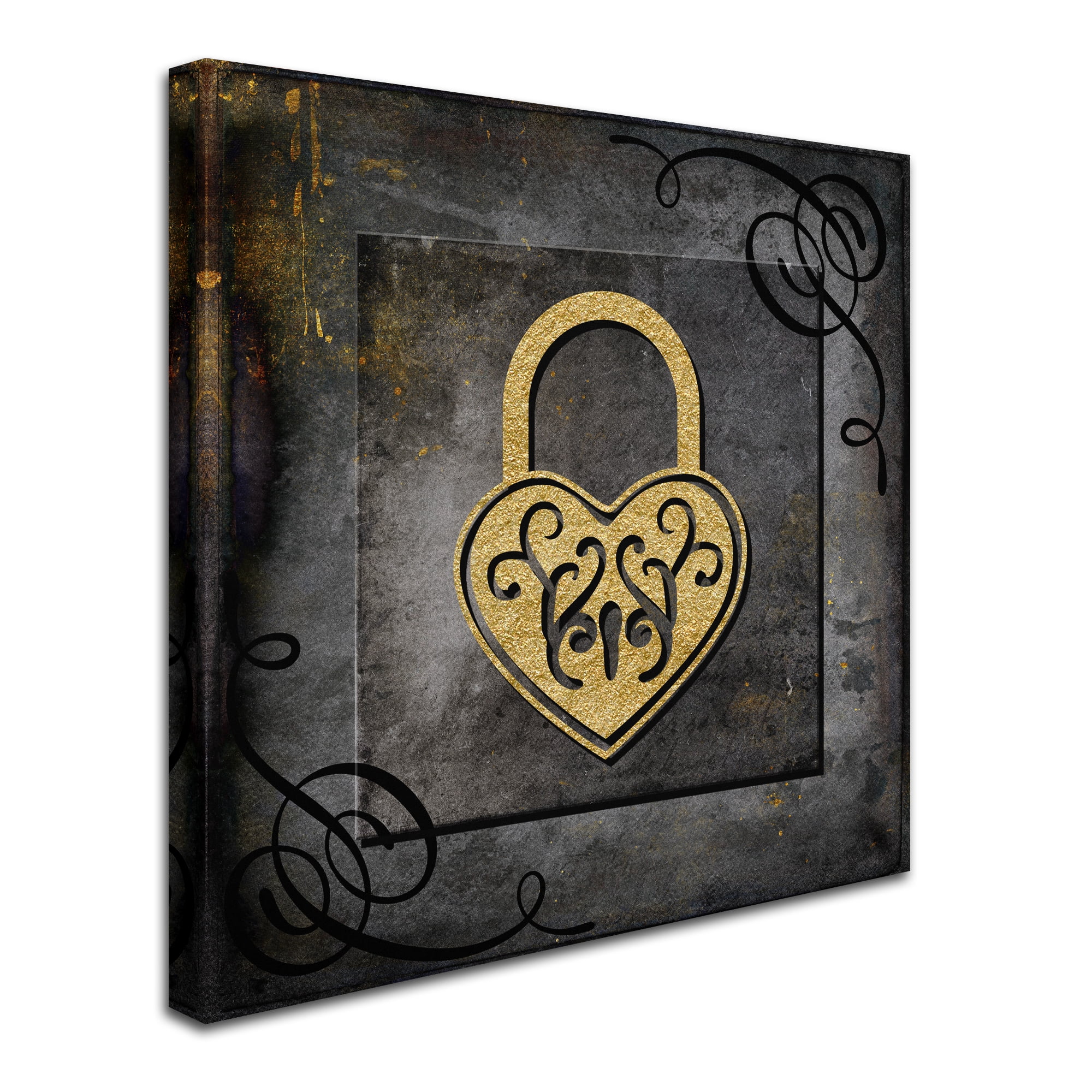 Trademark Fine Art 'Grunge Gold Crown Lock' Canvas Art by LightBoxJournal