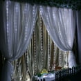 thumbnail image 5 of Solar Curtain Lights Fairy Lights 8 Modes Remote Control Waterproof Solar Garden Light Waterfall Fairy String Light Durability(Positive white 200 lights), 5 of 9