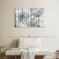 thumbnail image 2 of Elephant Stock Compass Wall Art - Horizontal Canvas Wall Art - Living Room Wall Decor - Nautical Canvas - Gray And White Decor - 36" x 24", 2 of 4