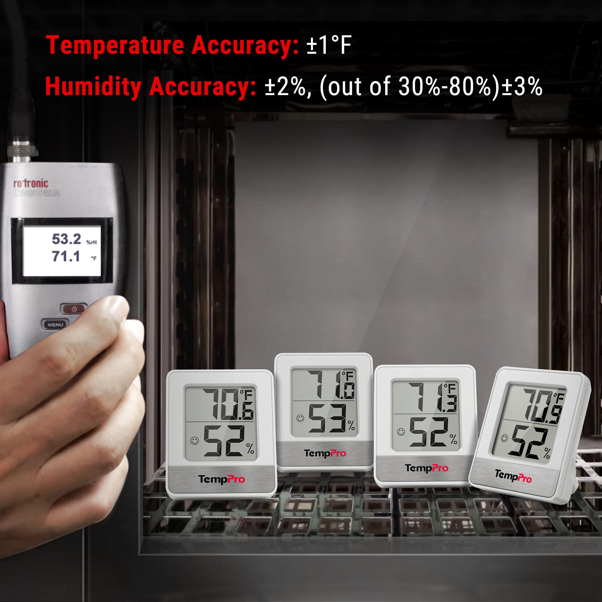 TempPro TP49 Digital Thermometer Indoor Hygrometer with Temperature and Humidity Monitor for Room Temperature and Humidity (Formerly ThermoPro)