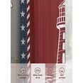 thumbnail image 6 of Independence Day Sheer Curtains 2 Panels Set, U.S. Flag Ocean Coastal Lighthouse Star Navy Blue Light Filtering Rod Pocket Voile Drapes, Window Sheer Curtains for Living Room/Bedroom, 52'' W x 72'' L, 6 of 7