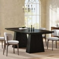 thumbnail image 1 of Tribesigns Dining Table for 6, Farmhouse Wood Kitchen Table with Pedestal for Dining Room, Black, 1 of 5