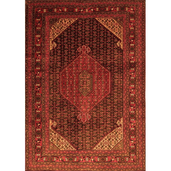 Ahgly Company Indoor Rectangle Persian Orange Traditional Area Rugs, 6' x 9'