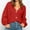 Red, variant on Babysbule Plus Size Womens Sweaters Ladies Fashion V-neck Color Button Loose Sweater Outer Sweater Women's Fashion