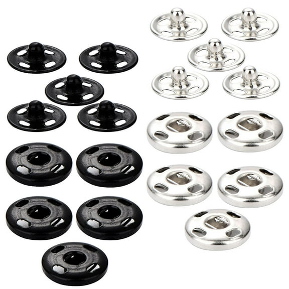 20 Pairs Metal Snap Buttons Sew on Fasteners for Clothing