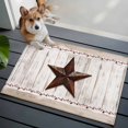 thumbnail image 5 of Farmhouse Bathroom Rug Washable 2x3 Entryway Rug Non Slip Rustic Brown Country Star Barn Berry Wooden Front Door Mat Low Pile Indoor Doormat Throw Floor Carpet for Kitchen Bedroom Entrance, 5 of 8