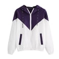 thumbnail image 1 of Veste à Capuche à Manches Longues pour Femme avec Design Patchwork et Poches Zippées pour Tenue Sportive Extérieure, 1 of 4