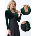 thumbnail image 2 of Bolero Elegante de Terciopelo para Mujer Bolero Crop Cardigan para Cóctel Chaqueta Corta Verde oscuro M, 2 of 6