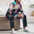 thumbnail image 7 of Picia Modern Abstract Colorful Skull B Pattern Men’s Long-Sleeve Sleepwear Set - Soft 2-Piece Loungewear with Pockets, Comfy PJs for Relaxing Nights-Medium, 7 of 7