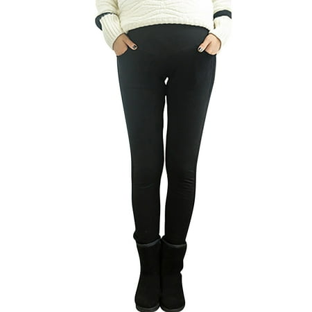 

pants for women dressy casual Women s Autumn And Winter Plus Velvet Thickened Plus Size Button Adjustable Belt Maternity Casual Pants Regular Or Bundled Feet
