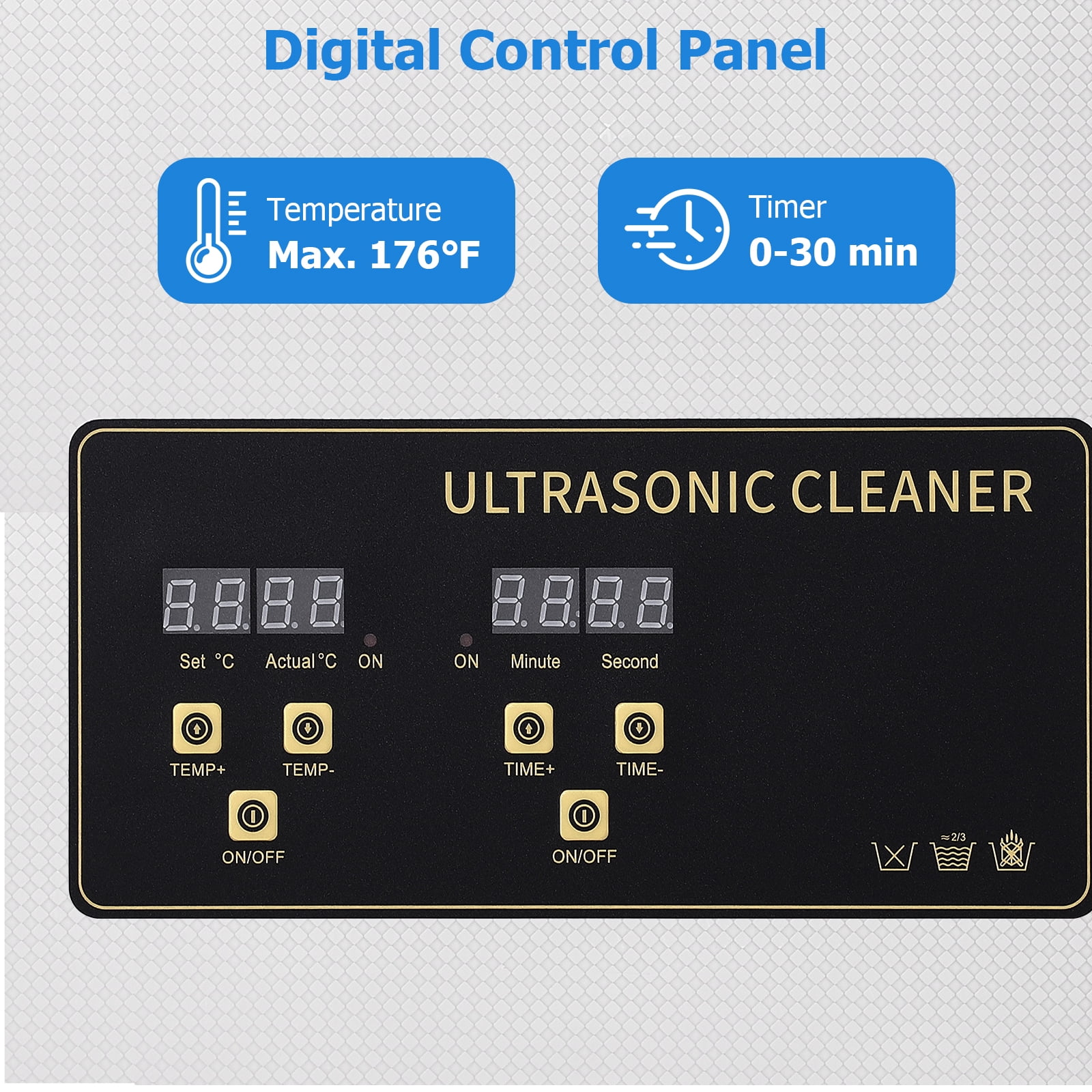 JustSmart 15L Commercial Ultrasonic Cleaner. Stainless Steel Parts Washer with Heater and Digital Timer. 360W 40kHz Ultrasonic Cleaning Machine with Black Control Panel for Auto Parts. Lab & Jew