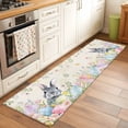 thumbnail image 2 of Runner Rug 2'x6', Easter Rabbit Washable Non-Slip Hallway Runner Rugs, Spring Colorful Eggs Wildflowers Leaves Bedside Rugs Floor Mats Carpet Runners for Kitchen Bathroom Laundry Room, 2 of 8