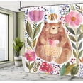 thumbnail image 5 of Ambesonne Colorful Shower Curtain, Bear with Flowers, 69"Wx70"L, Multicolor, 5 of 5