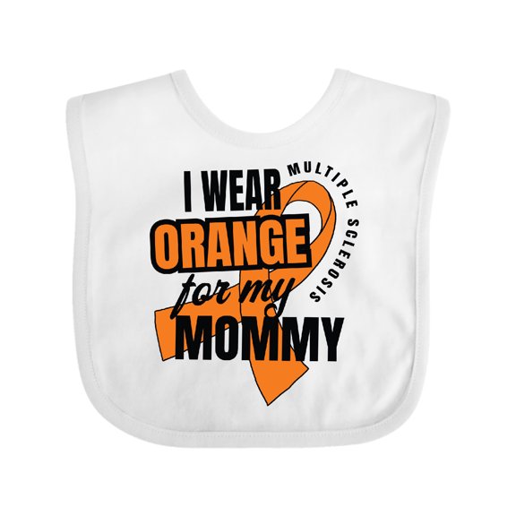 Inktastic I Wear Orange for My Mommy Multiple Sclerosis Awareness Boys or Girls Baby Bib