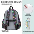 thumbnail image 5 of Galaxy Cat Head Black Pattern Cute School Backpack with Padded Back and Adjustable Shoulder Straps 13.4"x11"x4.7", 5 of 5