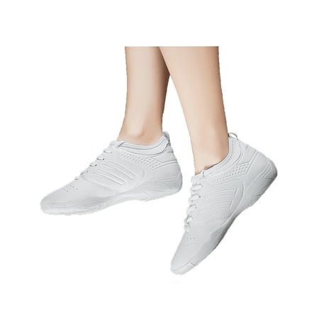 

Fangasis Adult & Youth White Cheerleading Shoes School PE Sport Training Tennis Sneakers Dance Competition Cheer Shoes White 6.5Y/7.5/7