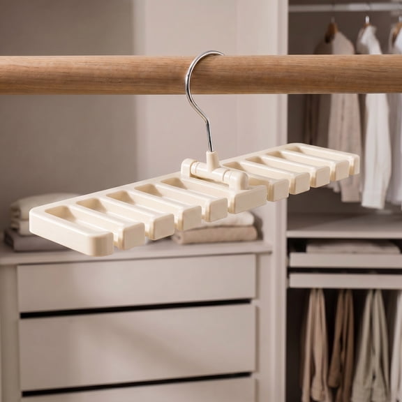 Sturdy White Belt Hanger for Closet,Tie and Scarf Holder,12.01 in x 2.95 in x 0.79 in,1 Piece