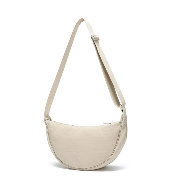 Bolso YIKOEE Crescent para mujer y hombre, bandolera, color beige