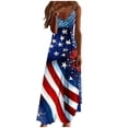 thumbnail image 2 of Vetsdori Women's Summer Maxi Dress American Flag Red White and Blue Slip Dress Backless,Party Tank Ankle Length 4th of July Dress for Women Holiday, 2 of 8