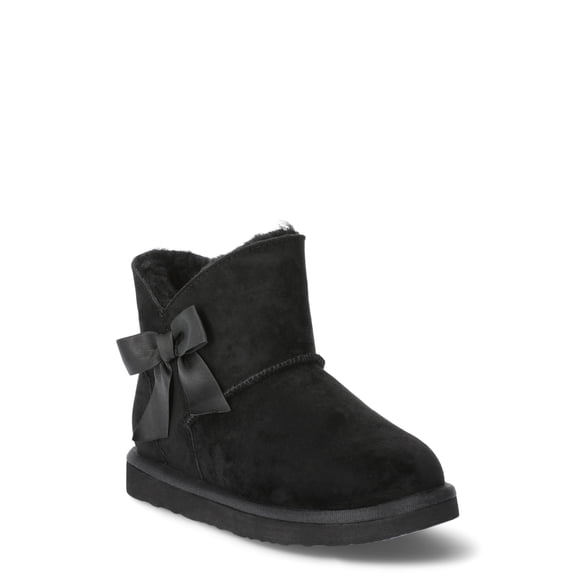 Pawz Little & Big Girls Faux Suede Shearling Bow Boots