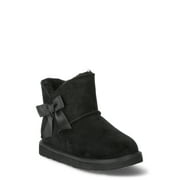 Pawz Little & Big Girls Faux Suede Shearling Bow Boots
