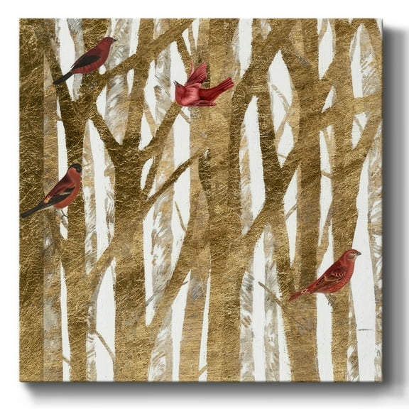 Red Bird Christmas I- Gallery Wrapped Canvas