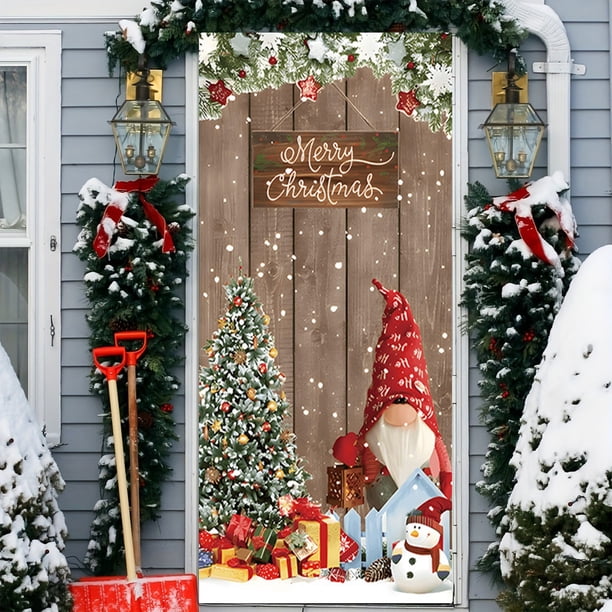 Christmas Door Frame Party Holiday Decoration Door Stickers Scene Hanging Cloth
