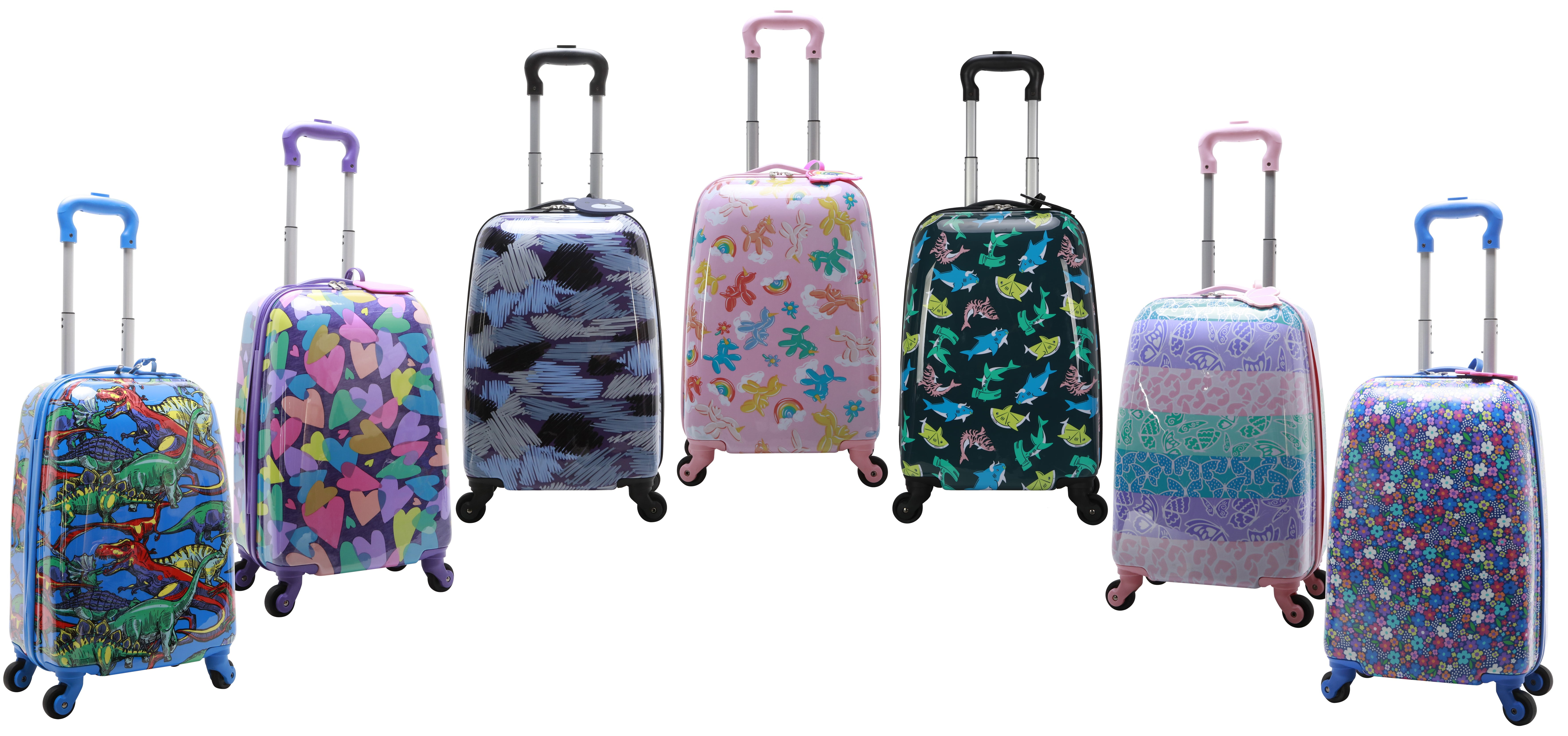 CRCKT 21-inch Jawsome Hardside Carry-On Kids Luggage With Luggage Tag, Black Shark Print
