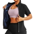 thumbnail image 2 of UQJfacai Womens Sauna Suit Hot Sweat Body Shaper Jacket Waist Trainer Long Sleeve Zipper Shirt Workout Top, 2 of 9