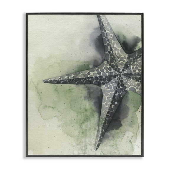 Stupell Industries Spotted Grey Starfish Animals & Insects Painting Black Framed Art Print Wall Art, 11 x 14