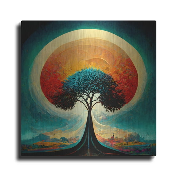 Luxe Metal Art 'Tree Of Life 29' by Ray Heere, Metal Wall Art, 24"x24"