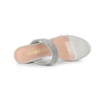 thumbnail image 4 of BLISSFUL STEP Women's Rhiness Heel Block Heels Slide Sandals Silver 11, 4 of 7