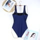 thumbnail image 4 of Bikini De Una Pieza Traje de baño de una pieza de verano sin espalda para mujer Traje de baño Ropa de playa (Azul oscuro S) Ygjytge para Mujer Azul oscuro T L, 4 of 8