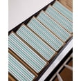 thumbnail image 3 of Concise Green Stair Treads Non Slip for Steps Gray White Stripe 4 Pcs Reusable Adhesive Stair Runner Mats for Dogs Elders Carpet Treads Rugs for Staircase 8x30 In, 3 of 7