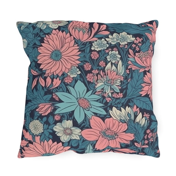 Outdoor Pillow In Jacobean Pattern