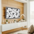thumbnail image 1 of Indoor TV Cover 50 Inch, Black Floral Elastic Monitor Dust Covers for Television, Desktop Computer Retro Flowers Leaves Farmhouse Greek Key Dustproof Fitted TV Cover for Inside 43.6"L x 24.5"H, 1 of 7
