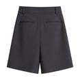 thumbnail image 6 of Bermuda Shorts for Women Summer Dressy Casual Elastic High Waisted Wide Leg Knee Length Shorts with Pockets Black XL(XL), 6 of 8