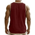 thumbnail image 4 of purcolt Men's Cotton Linen Short Sleeve Shirts Color Block Crewneck Button T Shirts Casual Summer Beach Tee Tops, 4 of 7