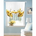 thumbnail image 2 of Sunflower Bee Tie Up Curtains for Window, Thermal Insulted Balloon Shade Adjustable Rod Pocket Curtains Valance Panels for Kitchen Bathroom Cafe 52 x 63 Watercolor Yellow White Summer Spring, 2 of 6