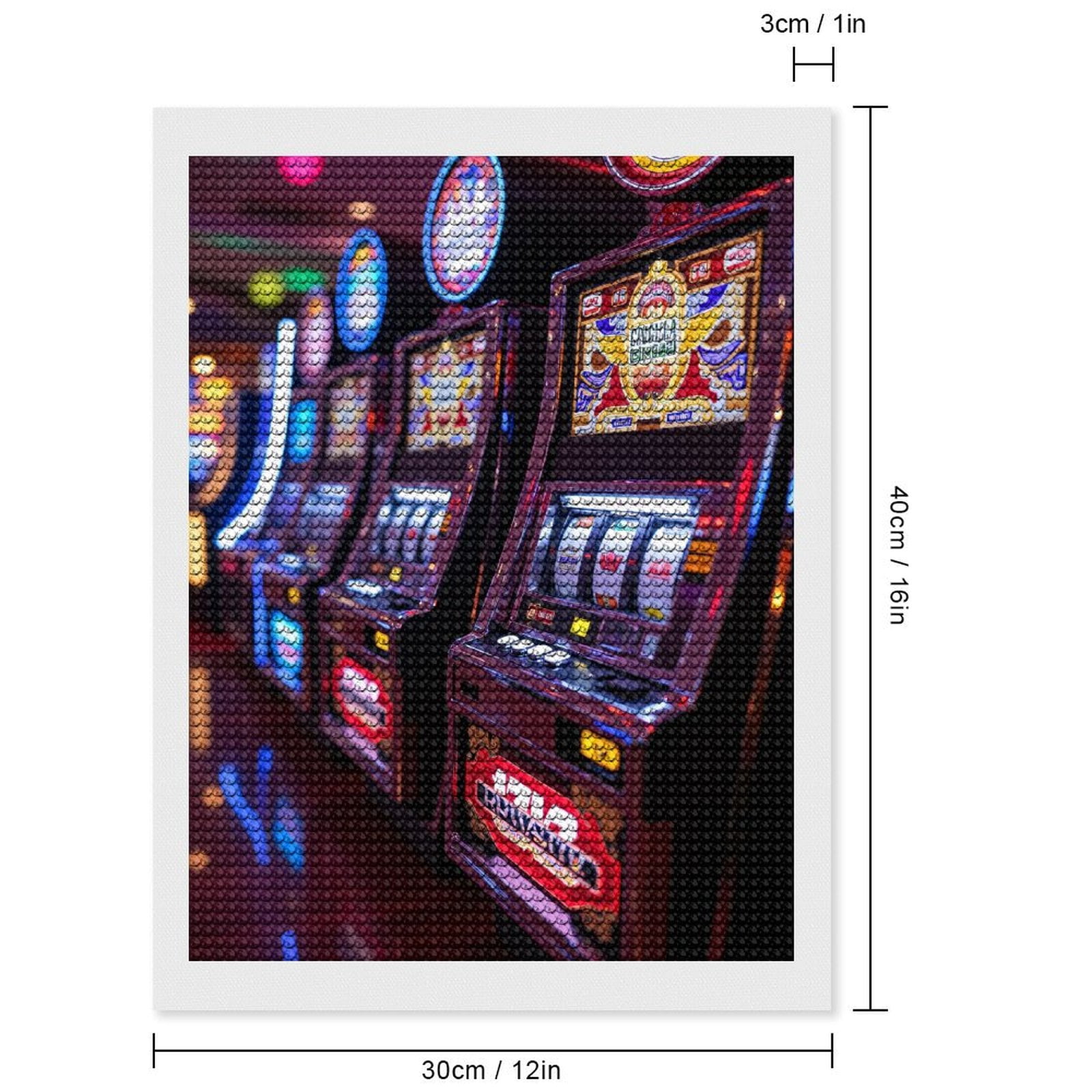 Diamond Art Kits for Adults, Arcade Gaming Machines Casino Lights 5D Diamond Painting Kits for Adults Beginners, DIY Full Drill Diamond Painting, Gem Art and Crafts 12x16