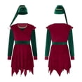 thumbnail image 3 of Christmas Elf Costume for Women Dress with Hat Jovie Elf Cosplay Suit Xmas Holiday Outfits for Party, 3 of 7