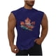 thumbnail image 2 of Camiseta sin mangas de cuello redondo para hombre, informal, a la moda, sin mangas, con estampado, cuello redondo, deportiva, de poliéster, 2 of 5