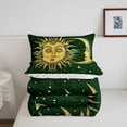 thumbnail image 5 of Homewish Retro Boho Sun Moon Twin Comforter Sets,Bohemian Exotic Style Bedding Set,Green,Polkadot Reversible,2-Piece,1 Comforter and 1 Pillowcase, 5 of 7